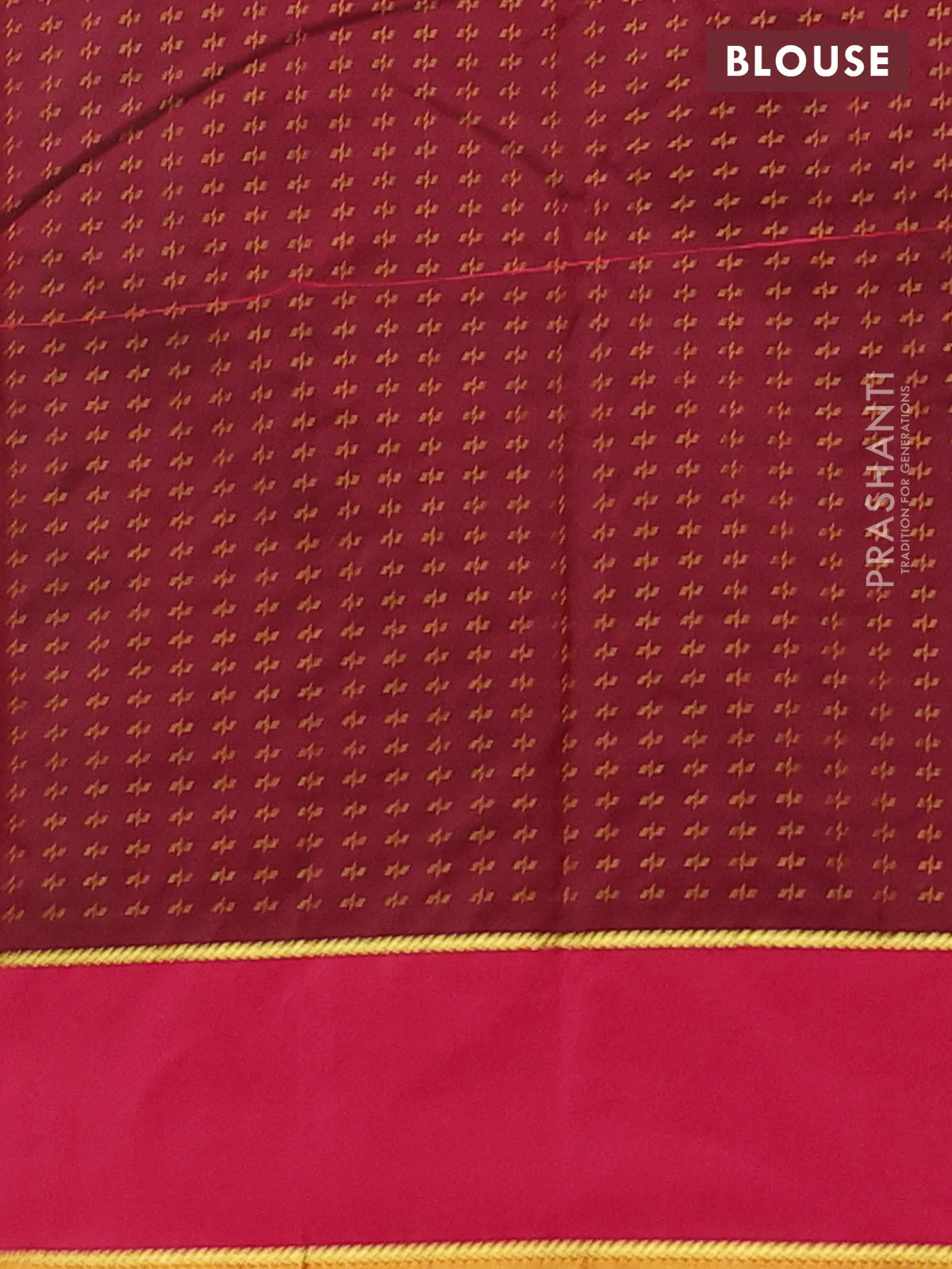 Arani semi silk saree green and maroon with allover thread weaves and rettapet zari woven border` - Image 4