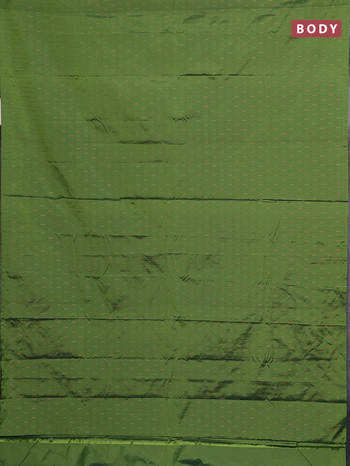 Arani semi silk saree green shade with zari woven buttas in borderless style - Image 2
