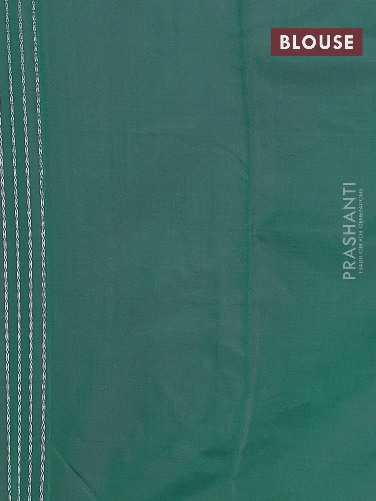 Arani semi silk saree green with allover silver zari weaves in borderless style - Image 4