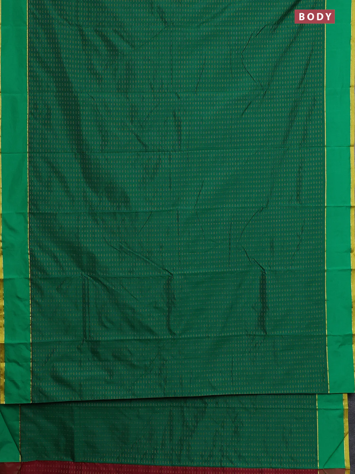 Arani semi silk saree green with allover thread weaves and rettapet zari woven border` - Image 2