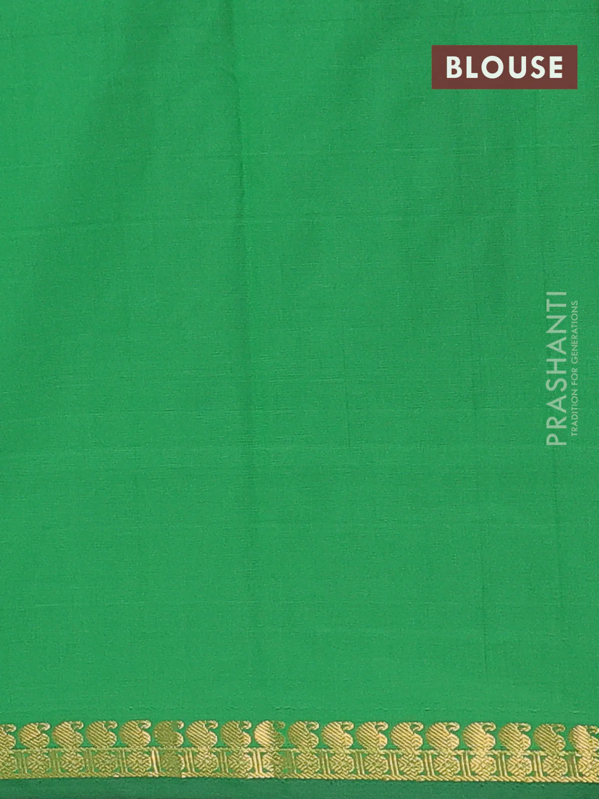 Arani semi silk saree green with rudhraksha & paisley zari woven buttas and zari woven border - Image 4