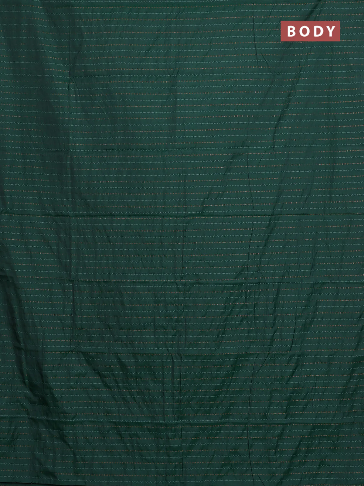 Arani semi silk saree green with thread & copper zari weaves in borderless style - Image 2