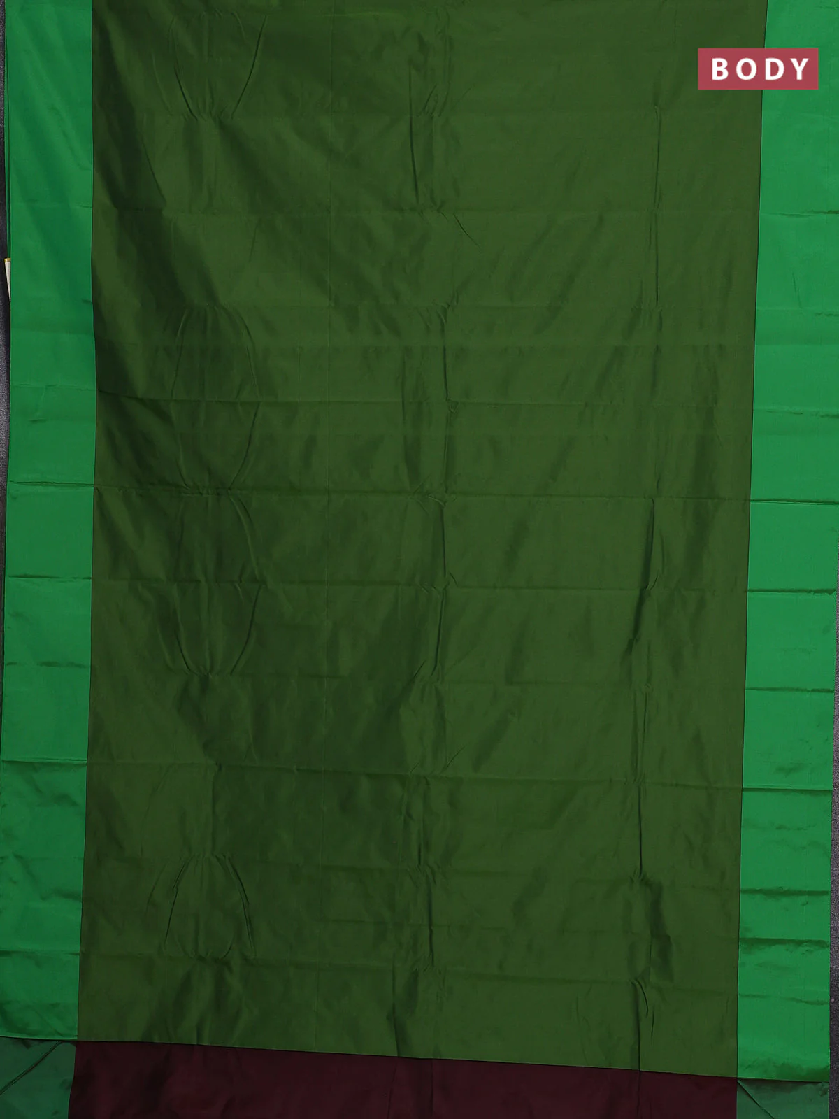 Arani semi silk saree green with zari woven buttas and paisley zari woven butta border - Image 2