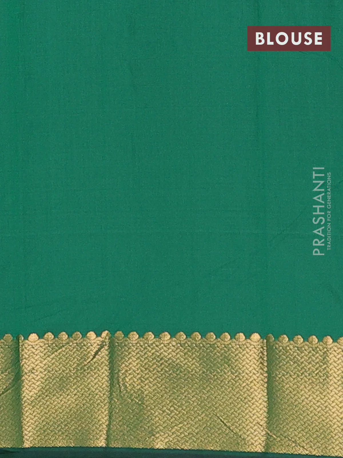 Arani semi silk saree green with zari woven buttas and zari woven border - Image 4