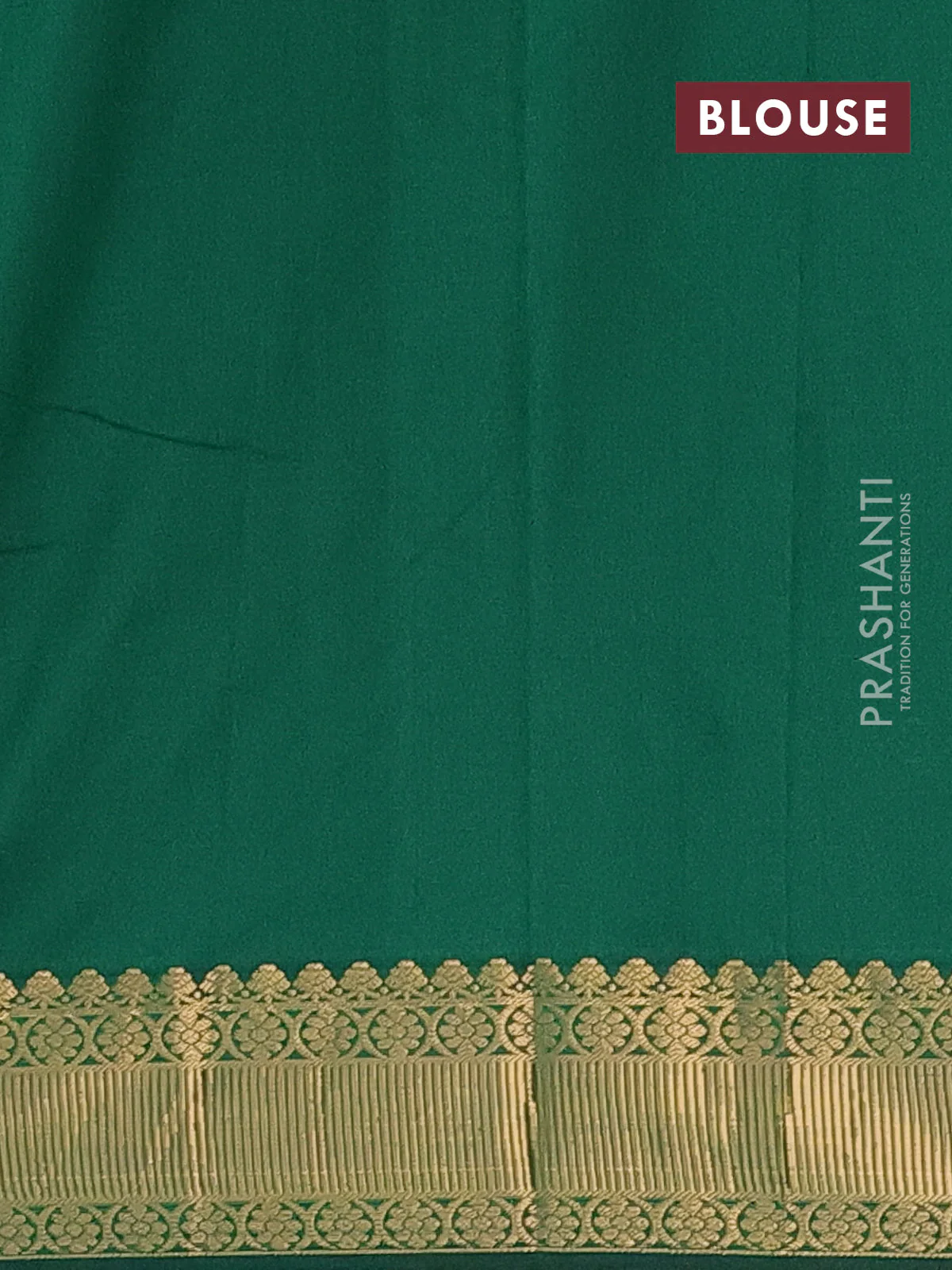 Arani semi silk saree green with zari woven floral buttas and zari woven border - Image 4