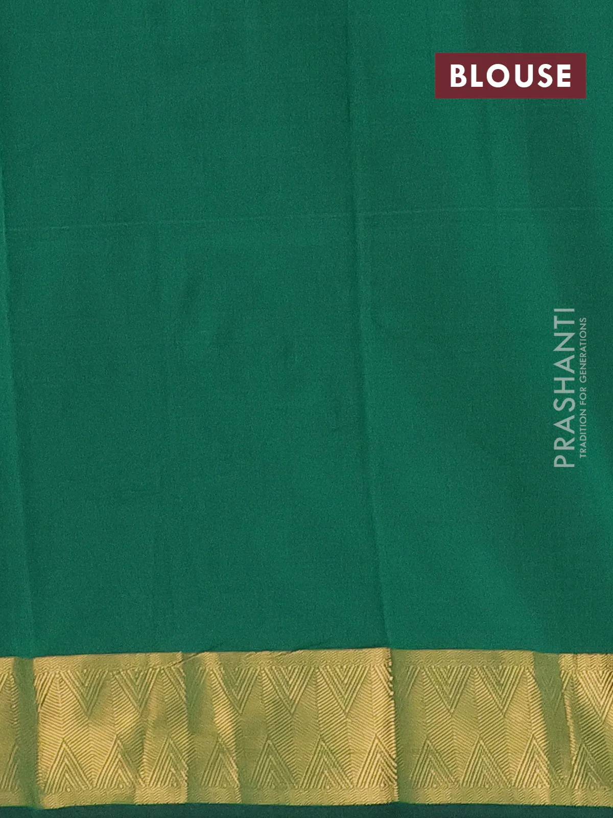 Arani semi silk saree green with zari woven thilak buttas and zari woven border - Image 4