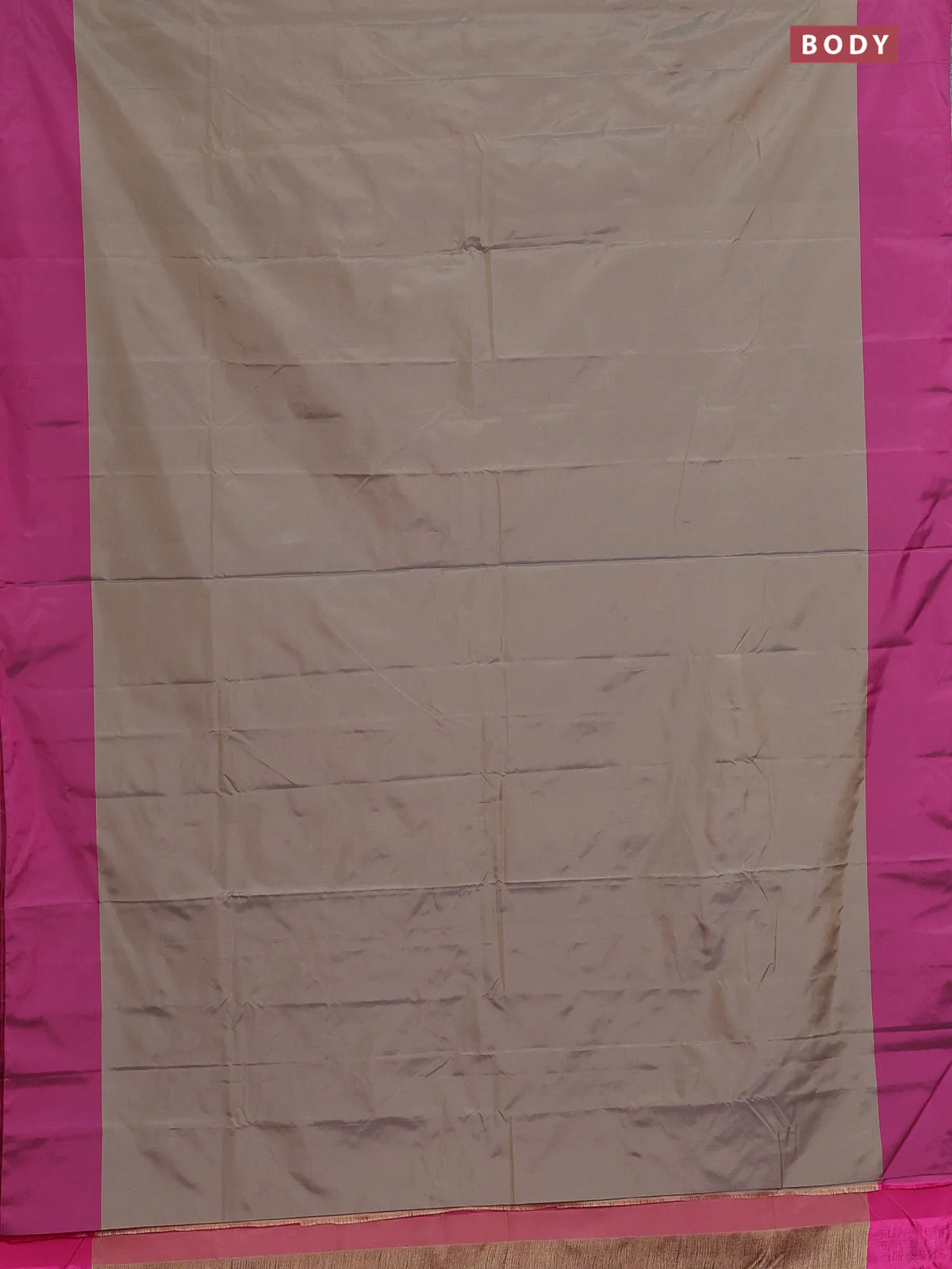 Arani semi silk saree grey shade and dual shade of pink with copper zari woven buttas and copper zari woven butta border - Image 2