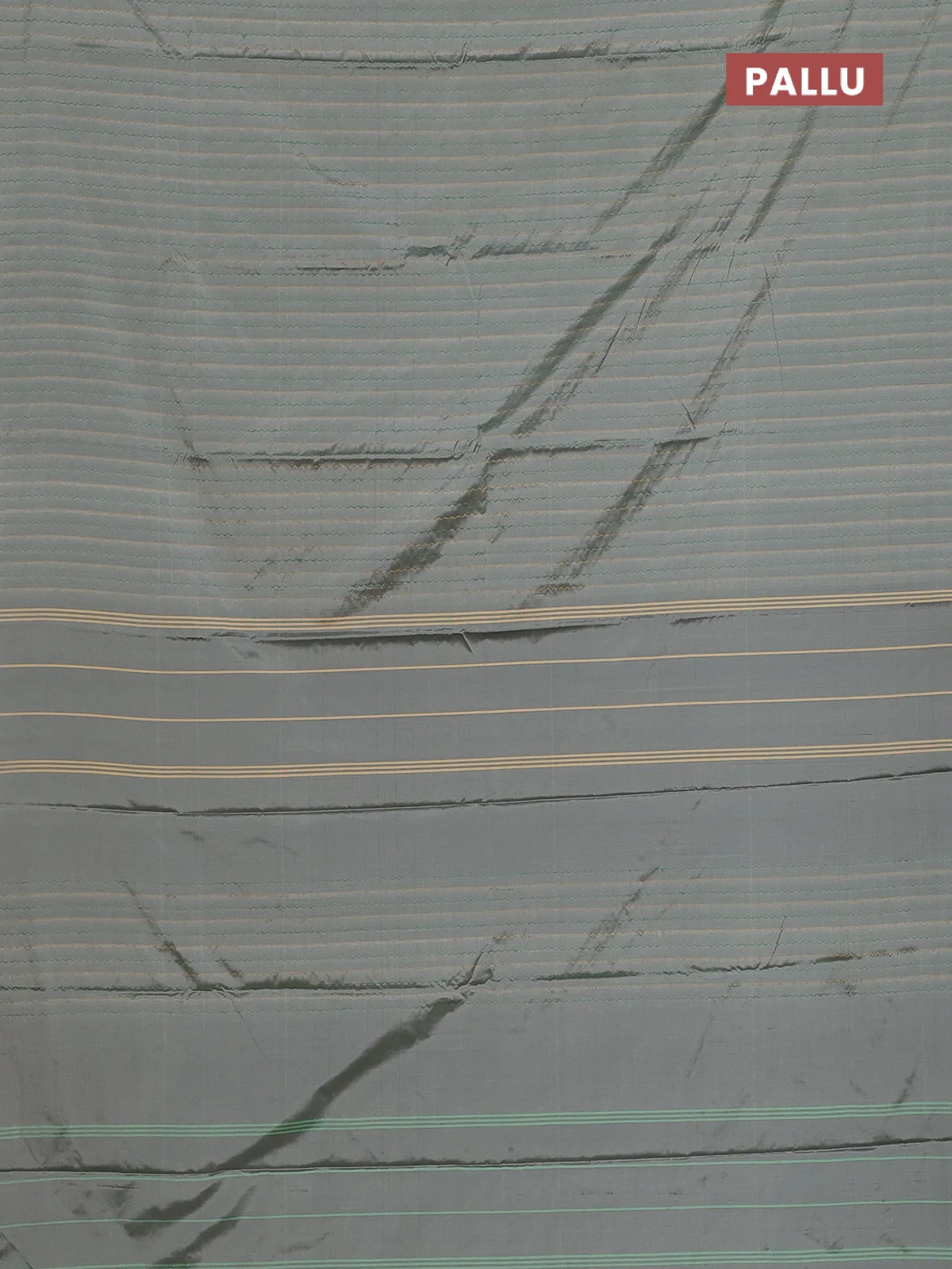 Arani semi silk saree grey shade with allover thread weaves in borderless style - Image 3
