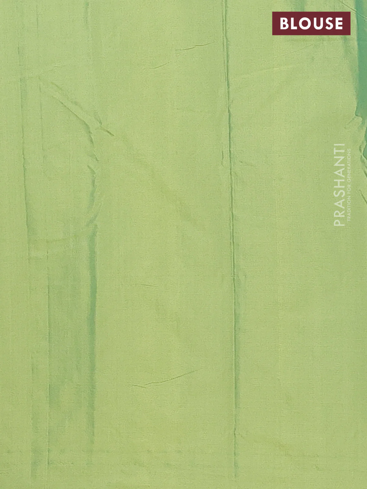 Arani semi silk saree light green with allover copper zari weaves in borderless style - Image 4