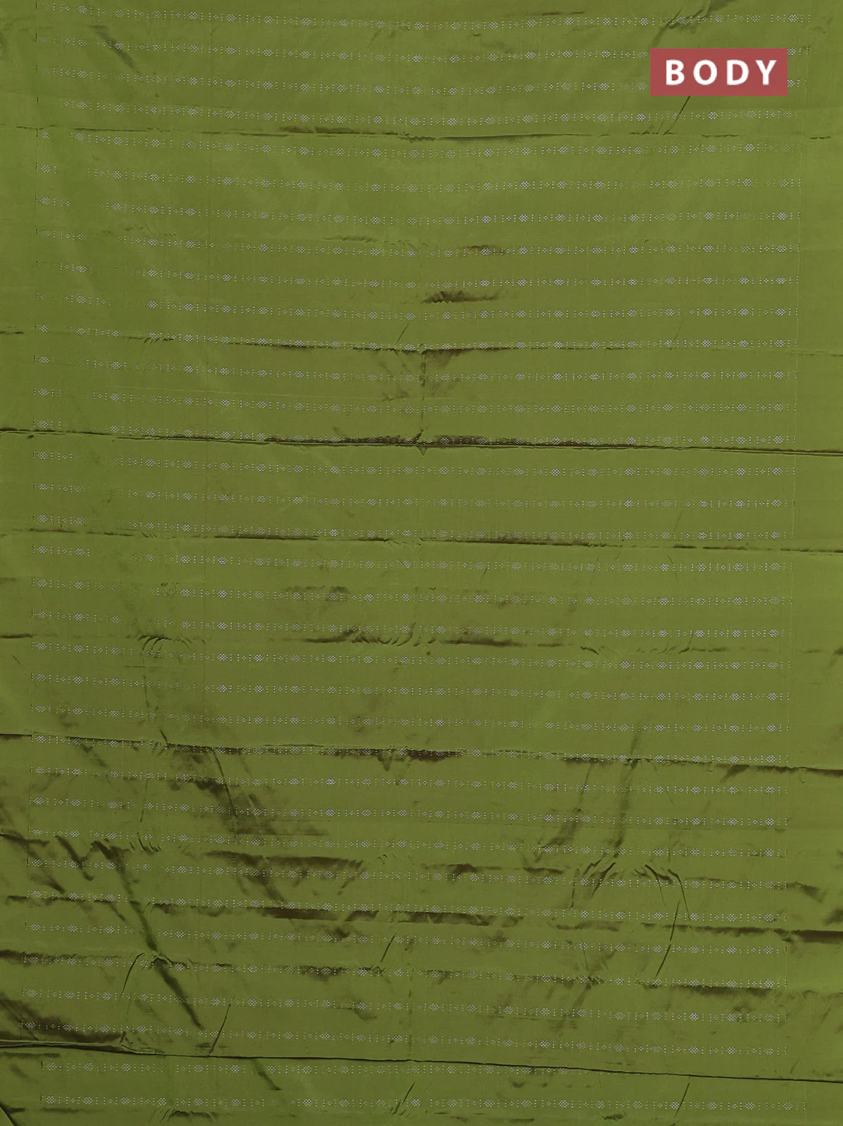 Arani semi silk saree light green with allover silver zari weaves in borderless style - Image 2