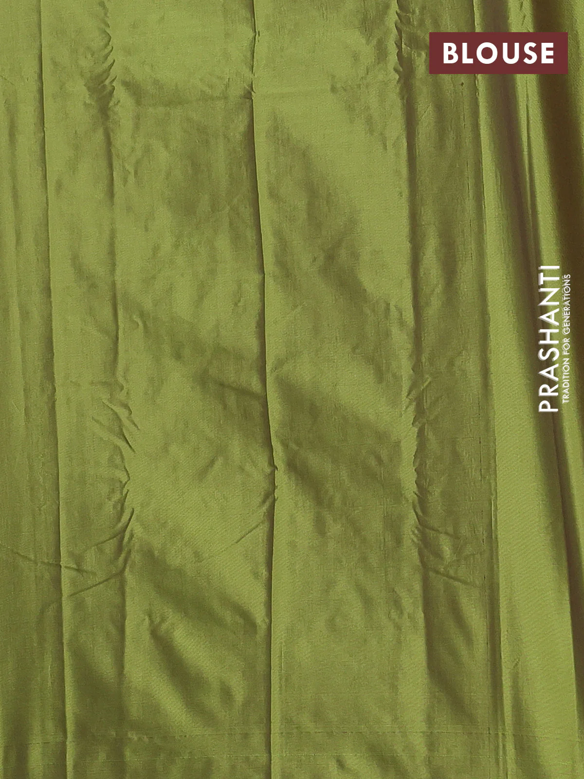 Arani semi silk saree light green with allover silver zari weaves in borderless style - Image 4