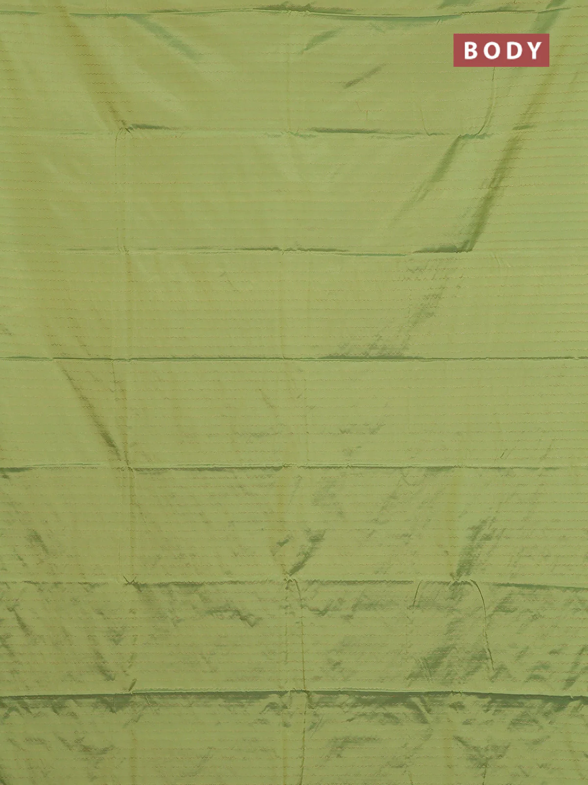 Arani semi silk saree light green with allover zari weaves in borderless style - Image 2