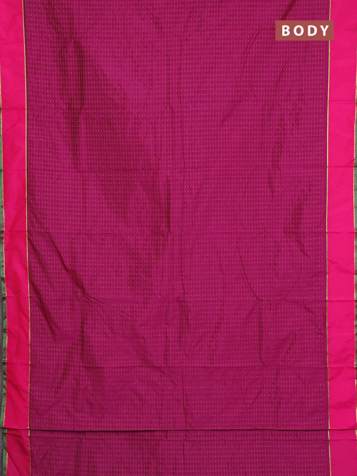Arani semi silk saree magenta pink and dark green with allover thread weaves and rettapet zari woven border` - Image 2
