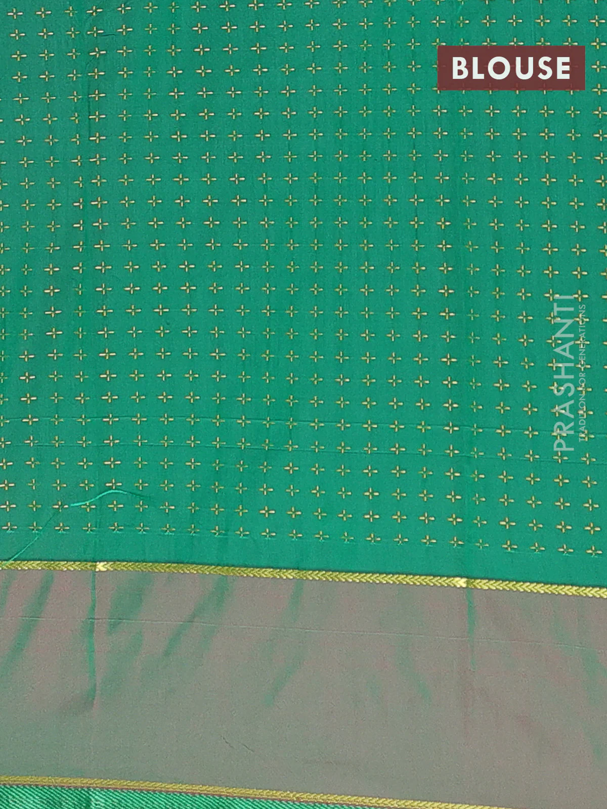 Arani semi silk saree magenta pink and dark green with allover thread weaves and rettapet zari woven border` - Image 4