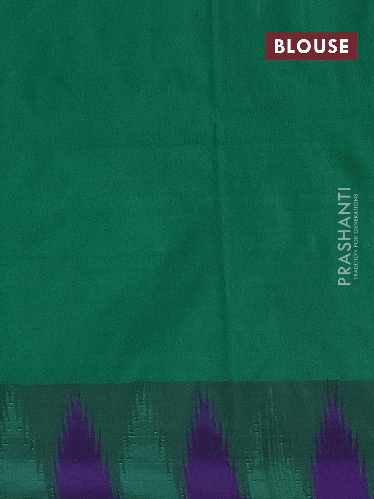 Arani semi silk saree magenta pink and green violet with plain body and temple design border - Image 4