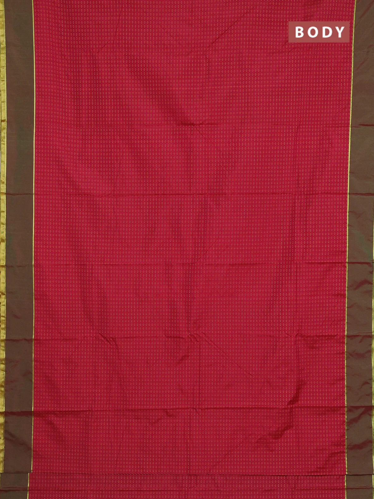 Arani semi silk saree maroon and dual shade of green with allover thread weaves and rettapet zari woven border` - Image 2