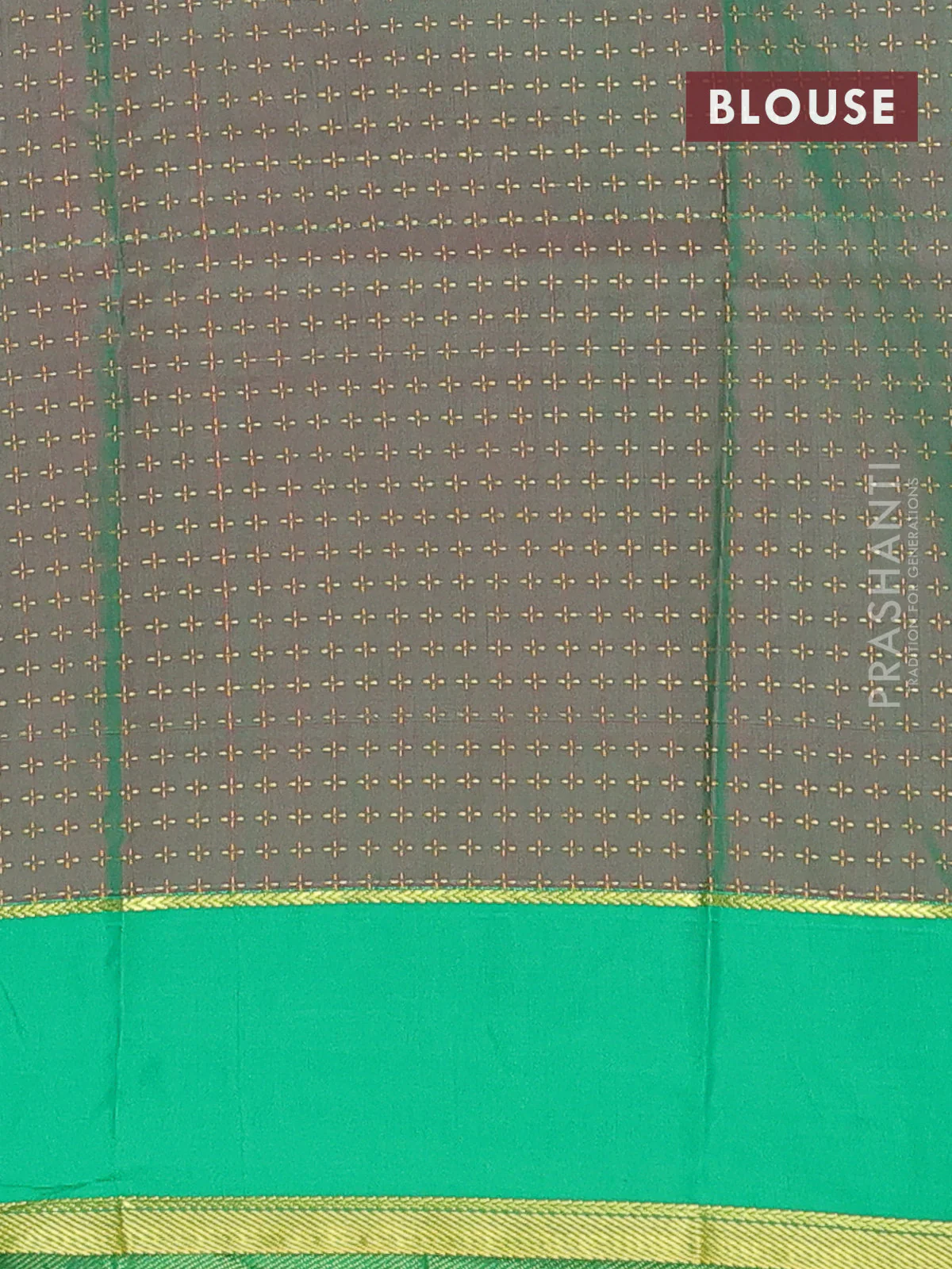 Arani semi silk saree maroon and dual shade of green with allover thread weaves and rettapet zari woven border` - Image 4