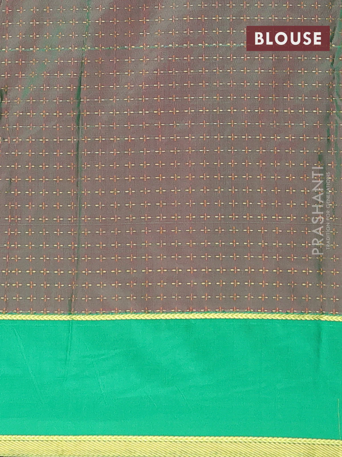 Arani semi silk saree maroon and dual shade of pinkish green with allover thread weaves and rettapet zari woven border` - Image 4