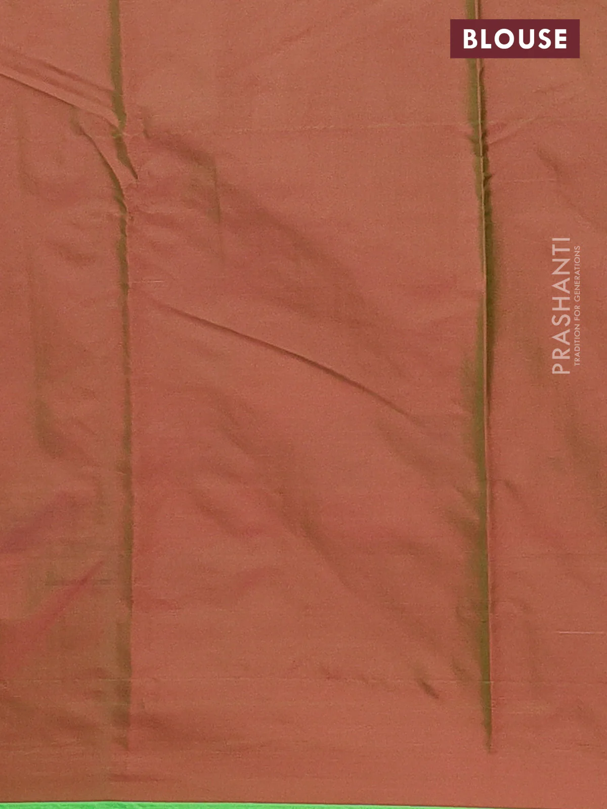 Arani semi silk saree maroon and light green with allover silver zari weaves and piping border - Image 4