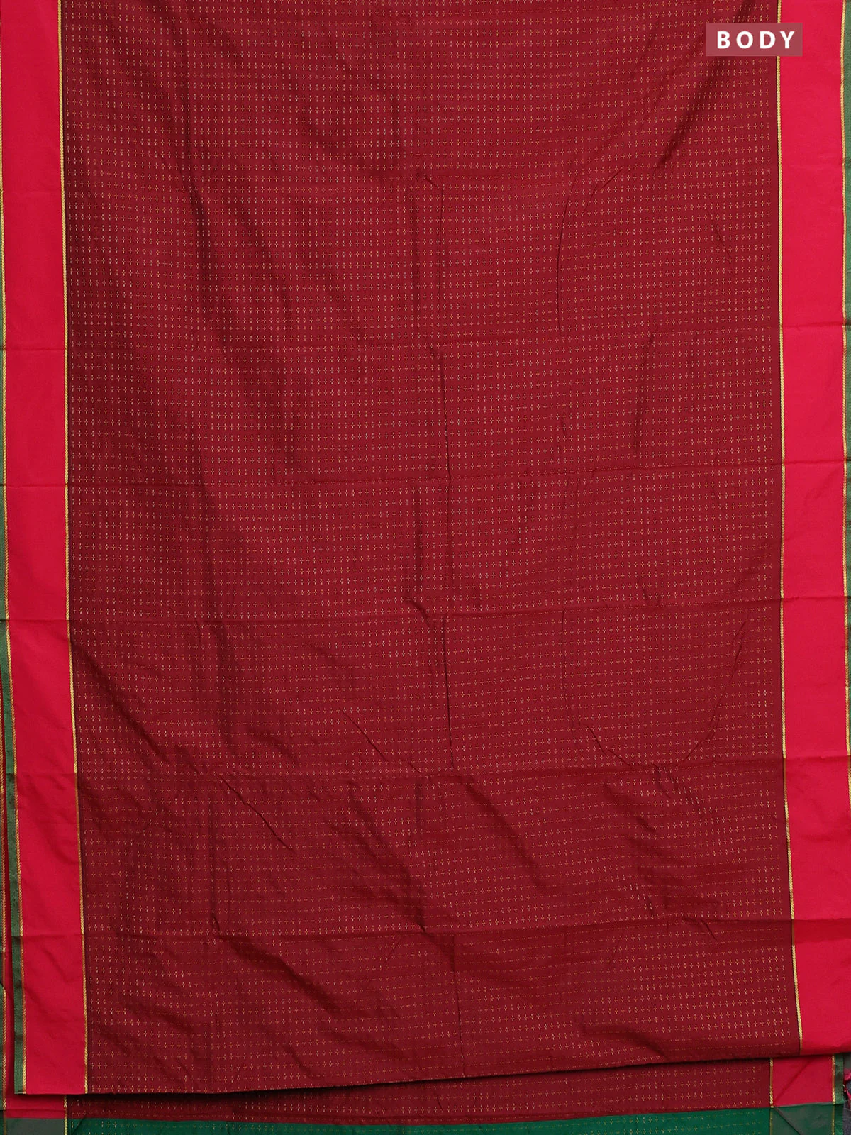 Arani semi silk saree maroon and pink with allover thread weaves and rettapet zari woven border` - Image 2