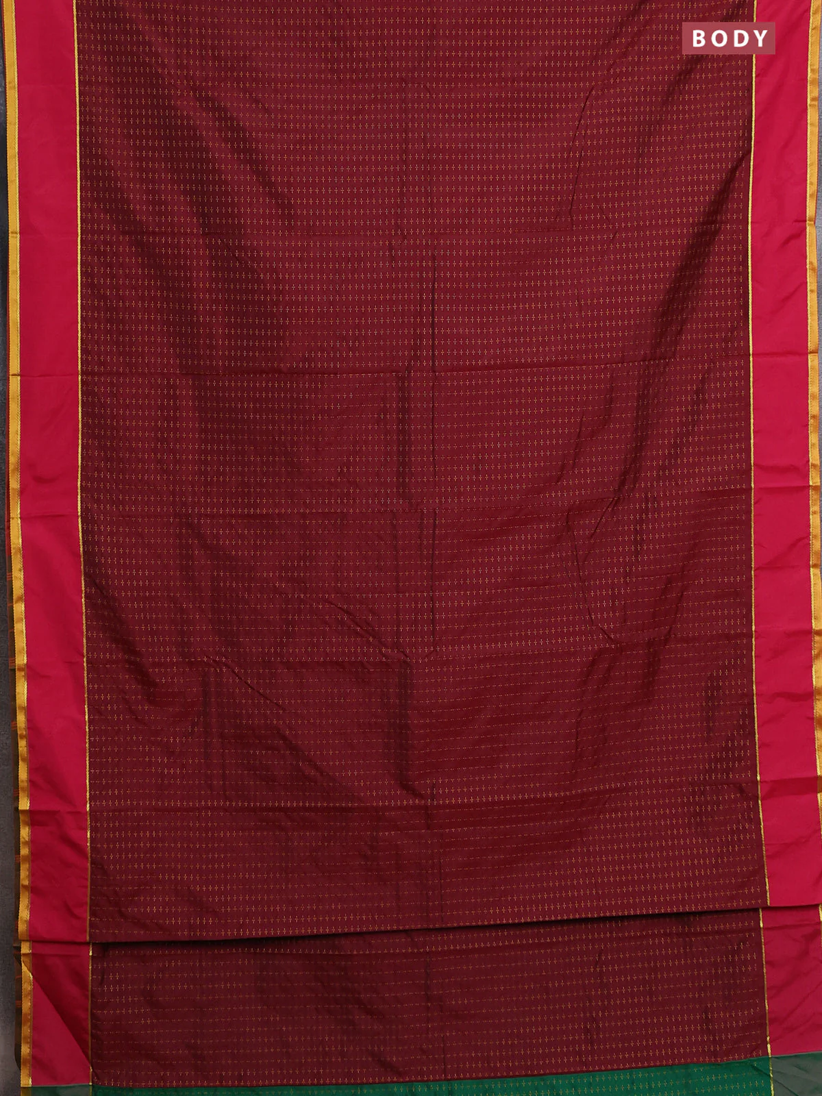 Arani semi silk saree maroon and pink with allover thread weaves and rettapet zari woven border` - Image 2
