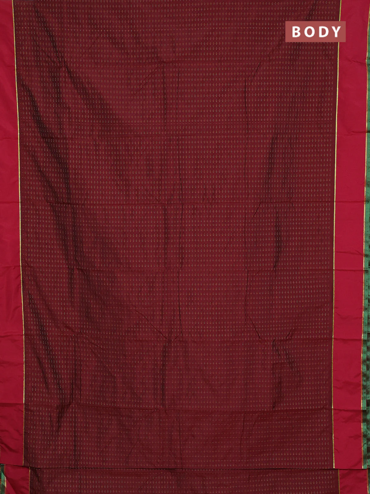 Arani semi silk saree maroon and red with allover thread weaves and rettapet zari woven border` - Image 2
