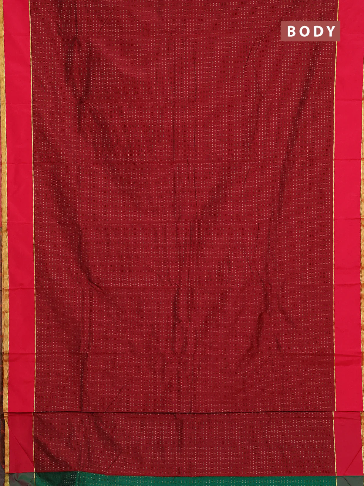 Arani semi silk saree maroon and reddish pink with allover thread weaves and rettapet zari woven border` - Image 2