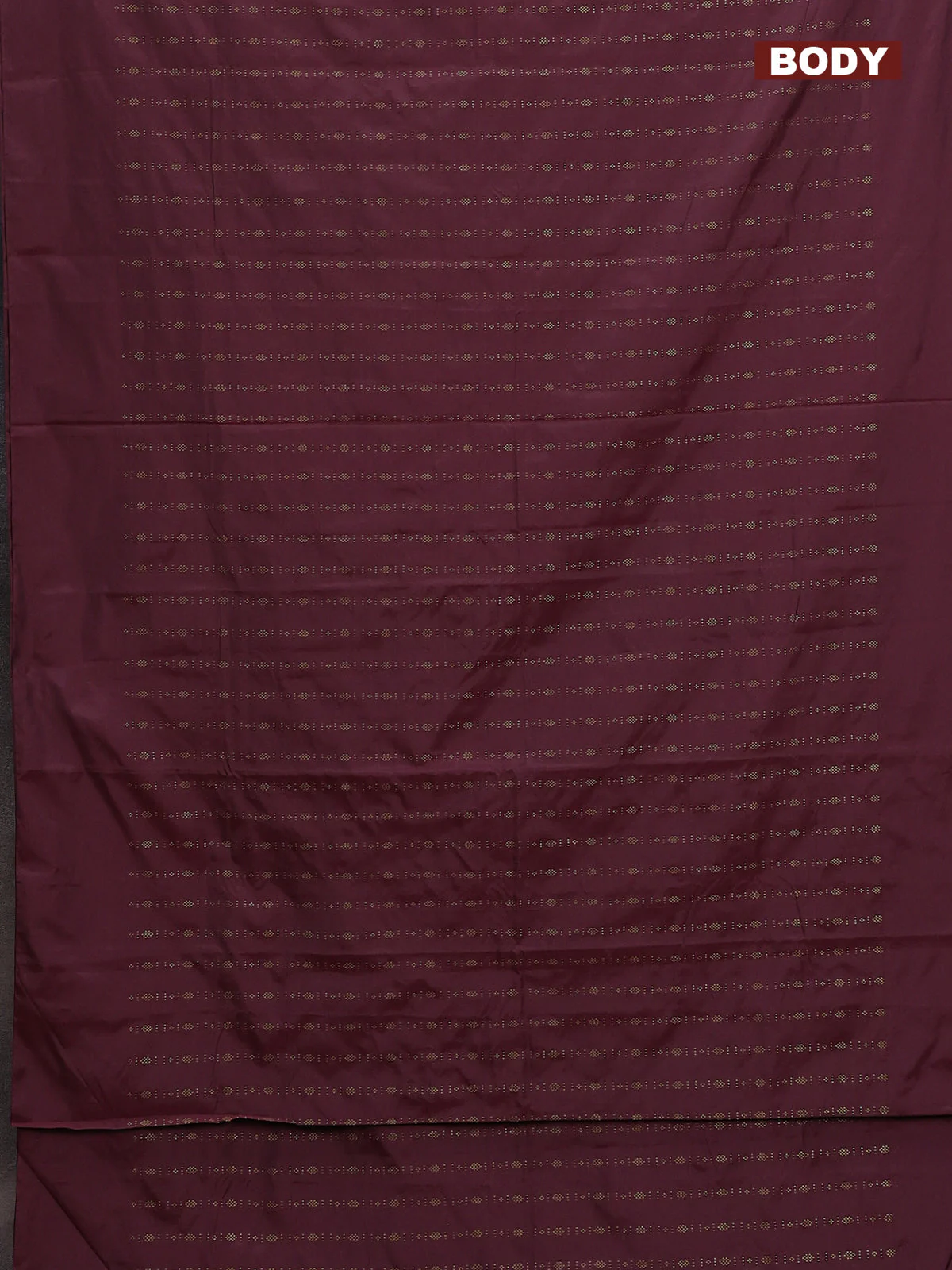 Arani semi silk saree maroon with allover zari weaves in borderless style - Image 2