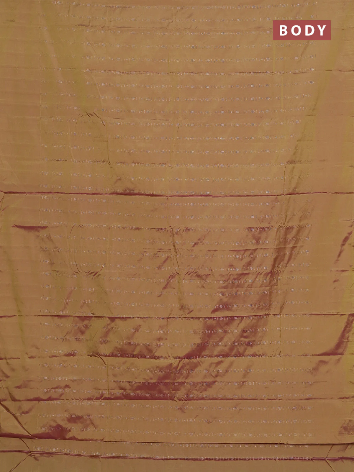Arani semi silk saree mehendi green with allover silver zari weaves in borderless style - Image 2