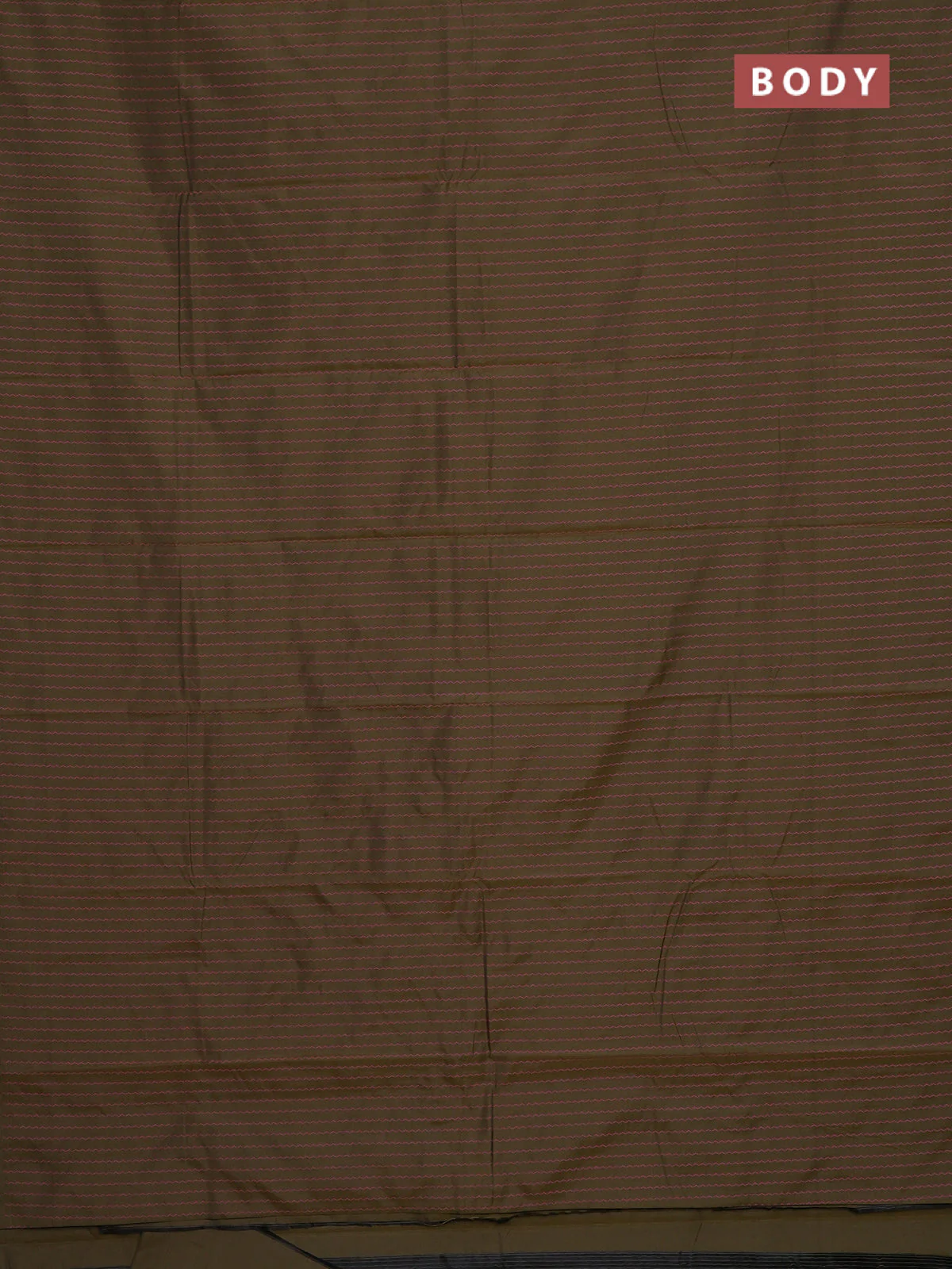 Arani semi silk saree military green with allover thread weaves in borderless style - Image 2