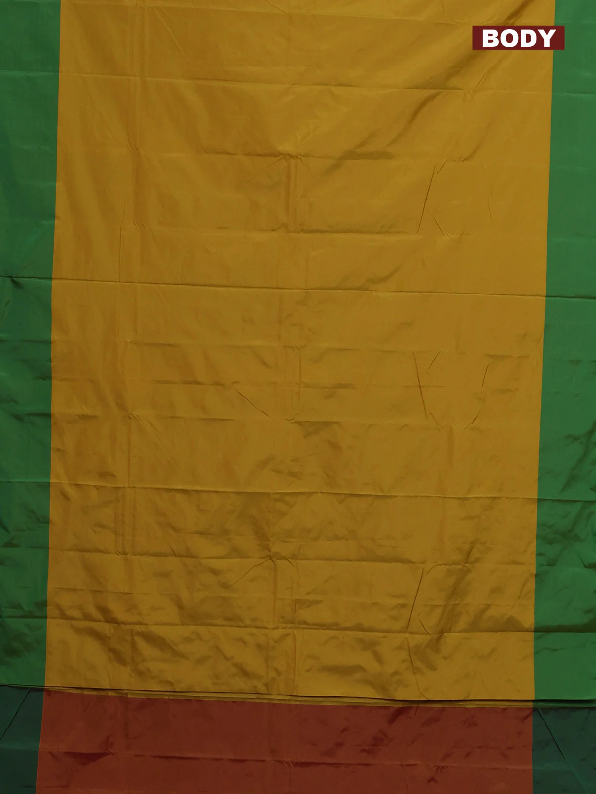 Arani semi silk saree mustard yellow and green with zari woven buttas and zari woven butta border - Image 2