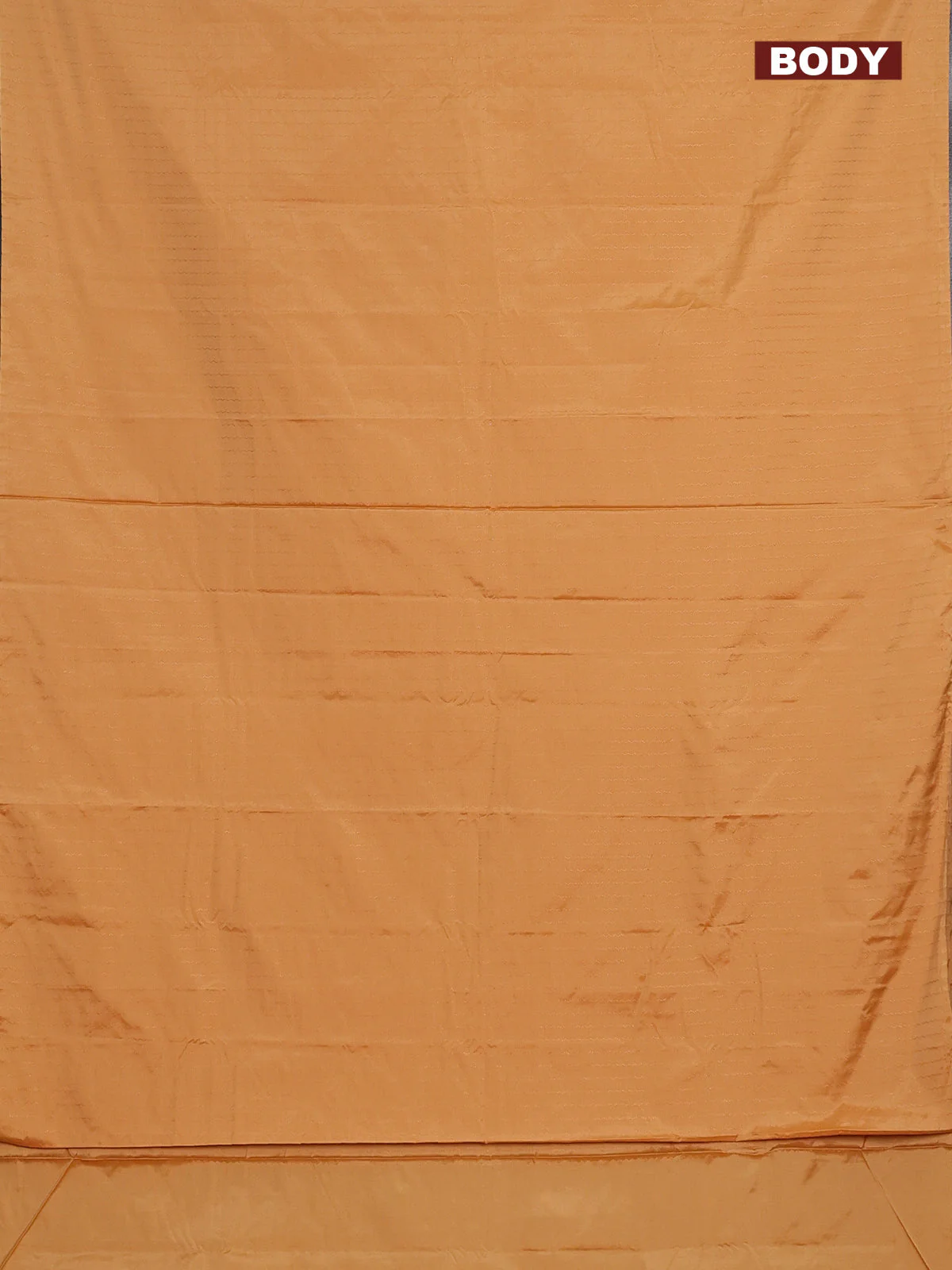 Arani semi silk saree mustard yellow with allover copper zari weaves in borderless style - Image 2