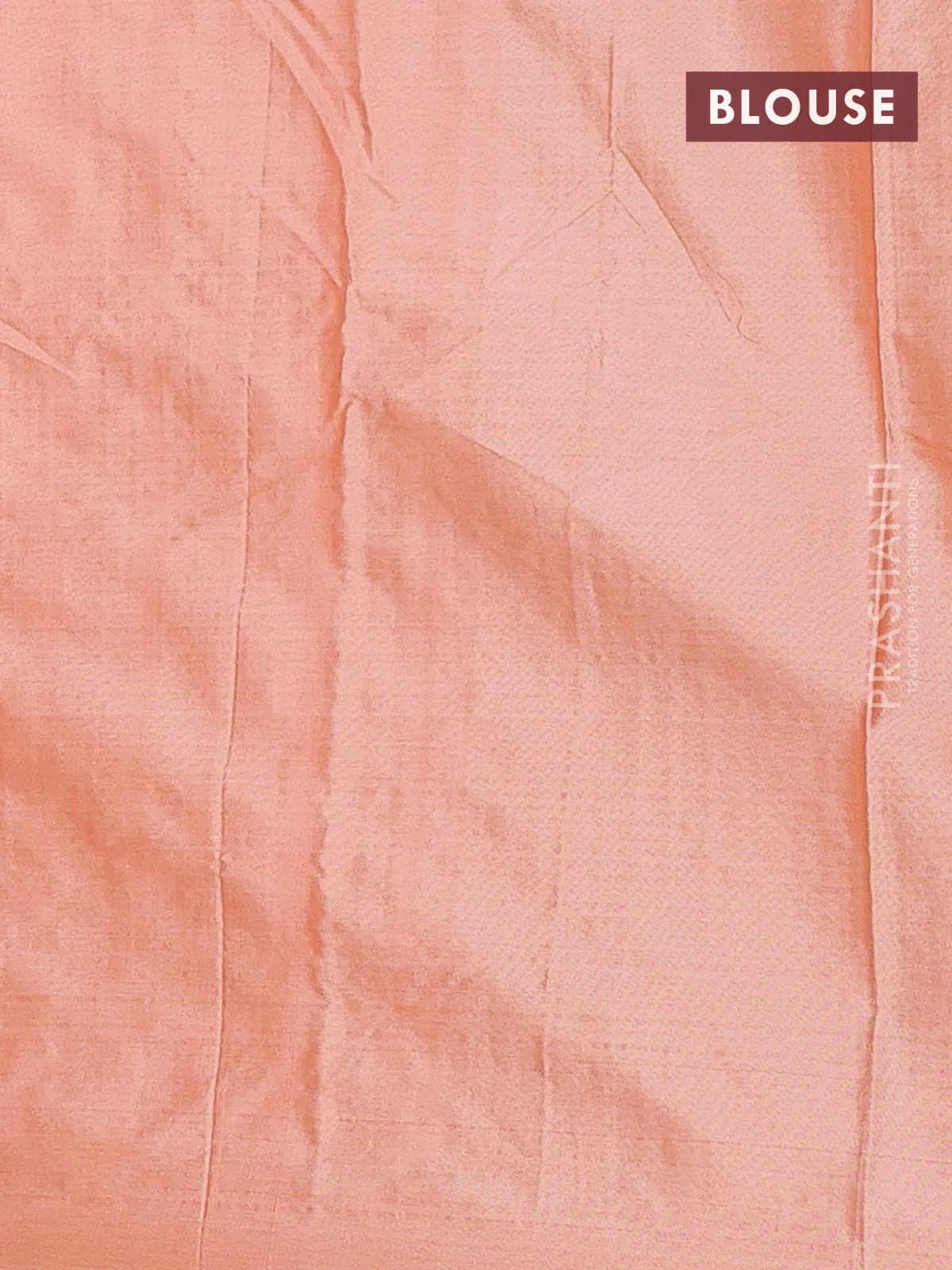 Arani semi silk saree pale orange with allover silver zari weaves in borderless style - Image 4