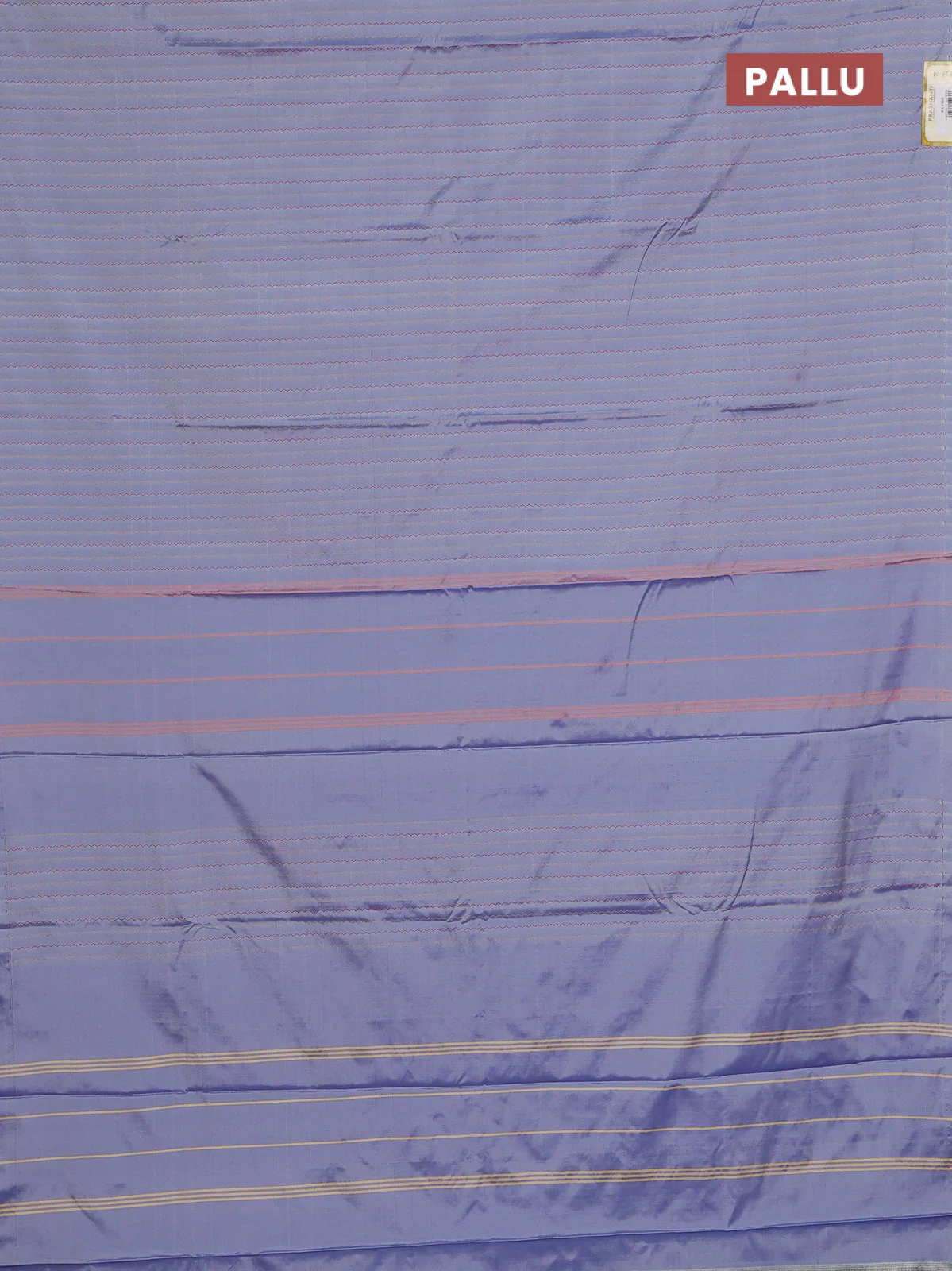 Arani semi silk saree pastel blue with allover thread weaves in borderless style - Image 3