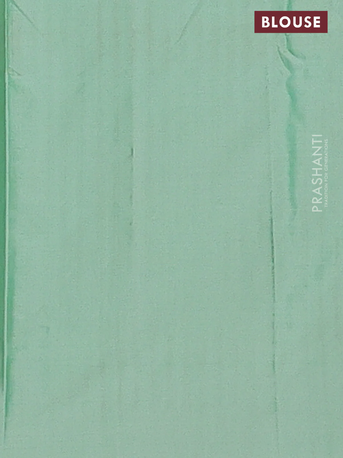 Arani semi silk saree pastel green with allover copper zari weaves in borderless style - Image 4