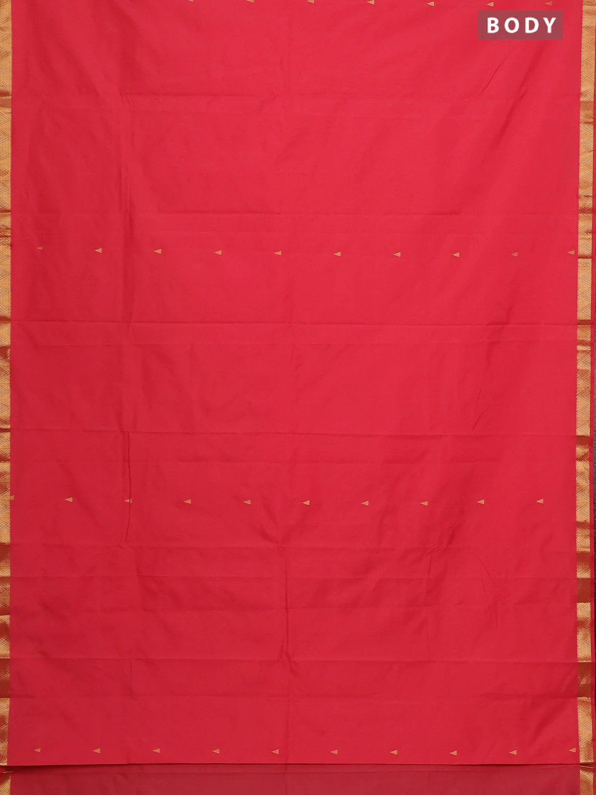 Arani semi silk saree peach pink shade with zari woven temple buttas and zari woven border - Image 2