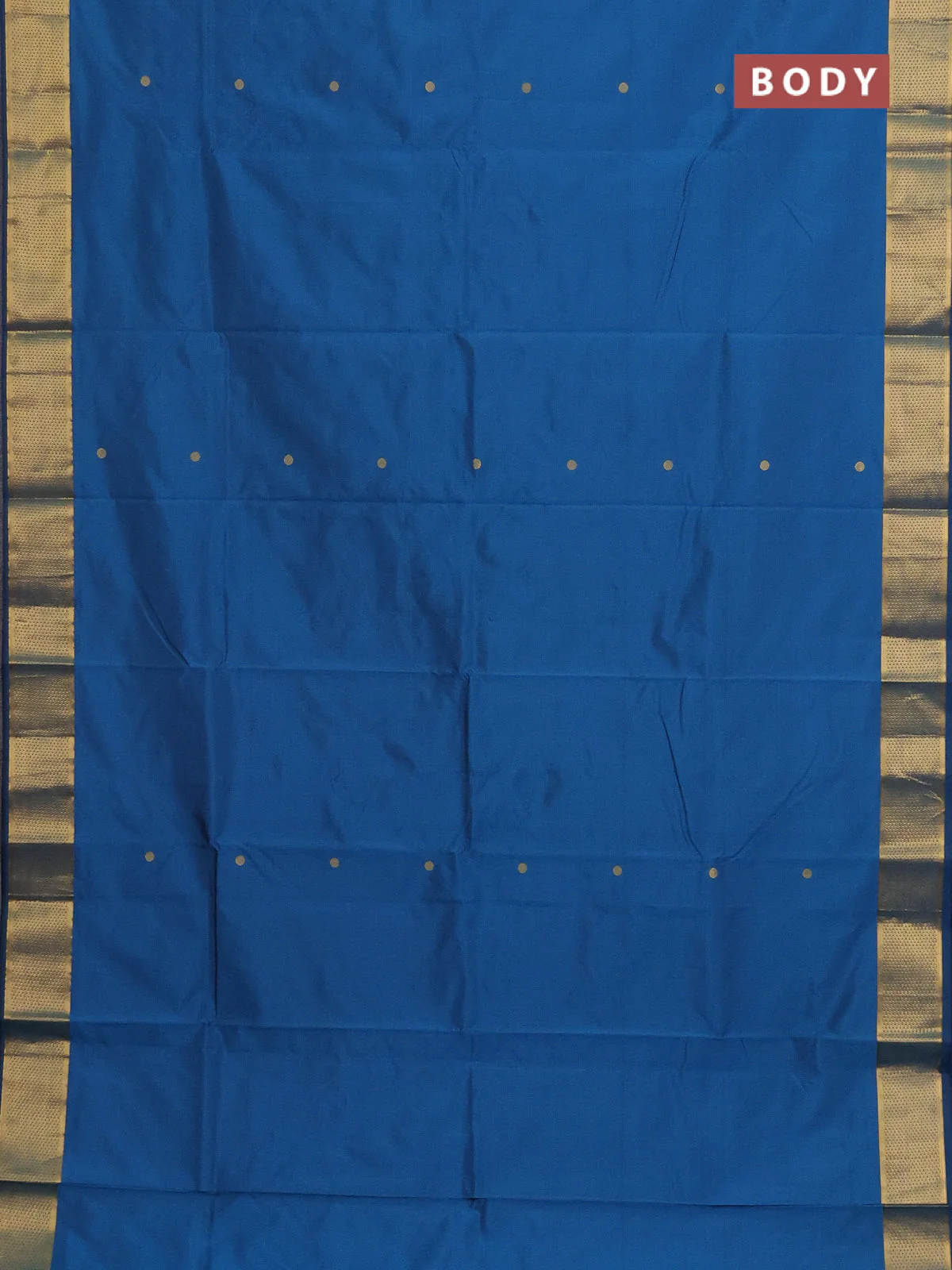 Arani semi silk saree peacock blue with zari woven buttas and zari woven border - Image 2