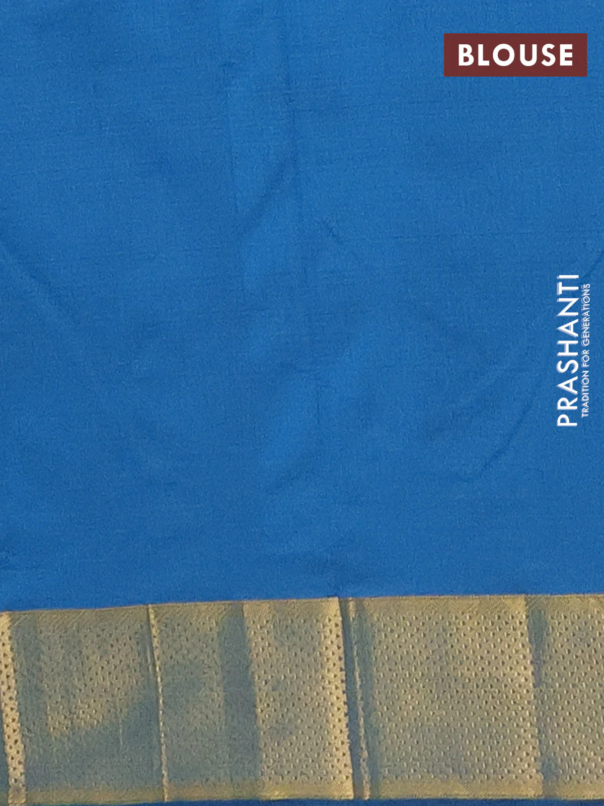 Arani semi silk saree peacock blue with zari woven buttas and zari woven border - Image 4
