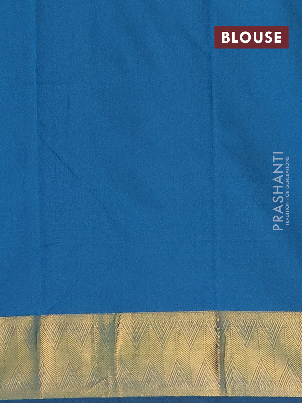 Arani semi silk saree peacock blue with zari woven rudhraksha buttas and zari woven border - Image 4