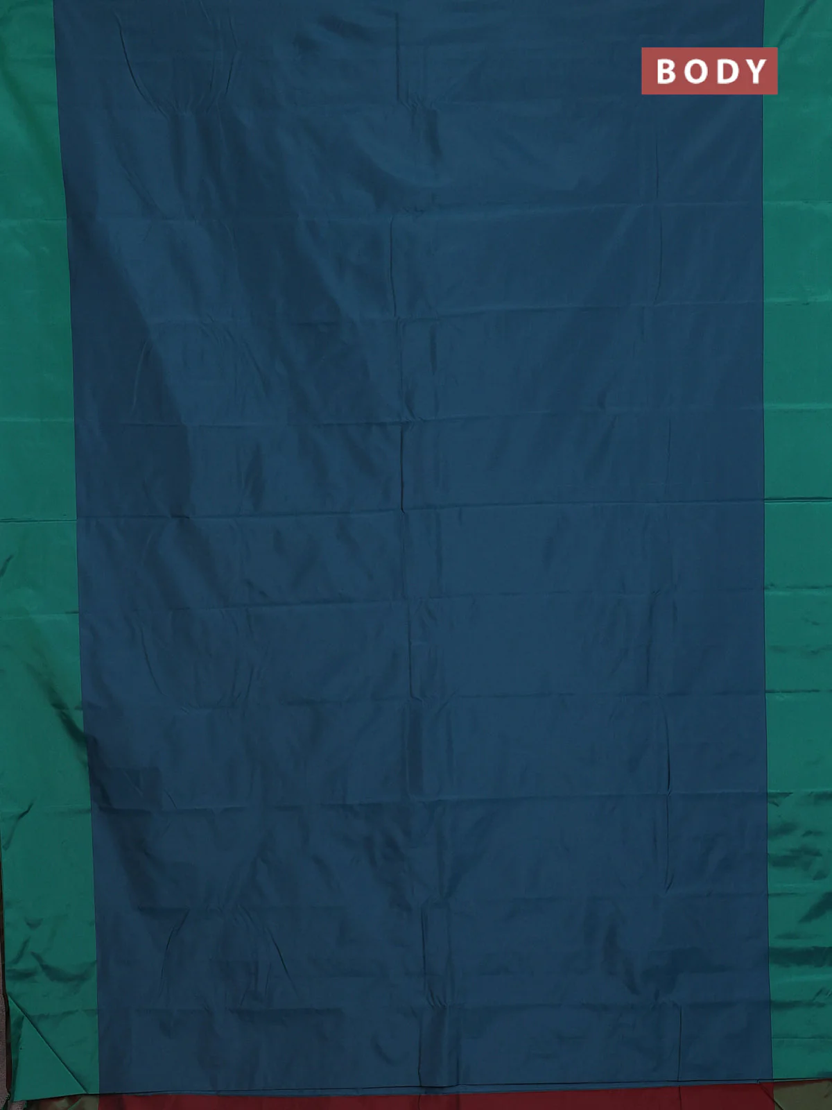 Arani semi silk saree peacock green and green with copper zari woven buttas and copper zari woven butta border - Image 2