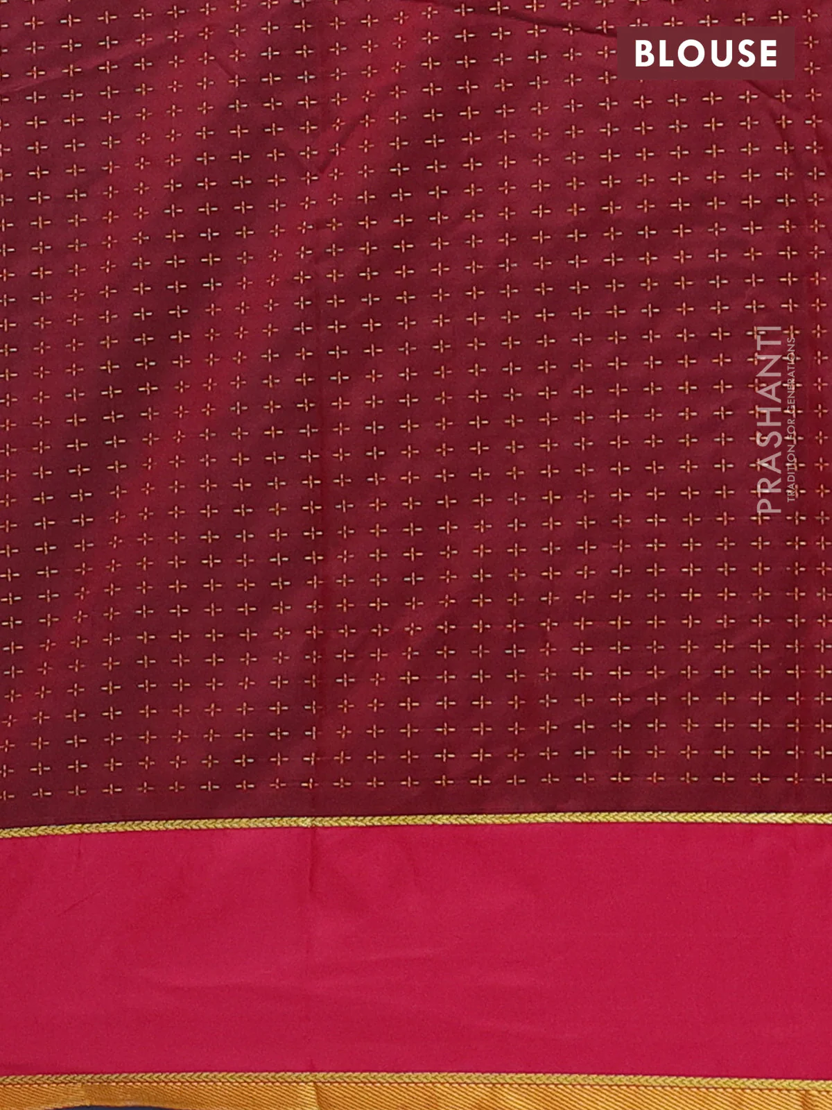 Arani semi silk saree peacock green and maroon with allover thread weaves and rettapet zari woven border` - Image 4