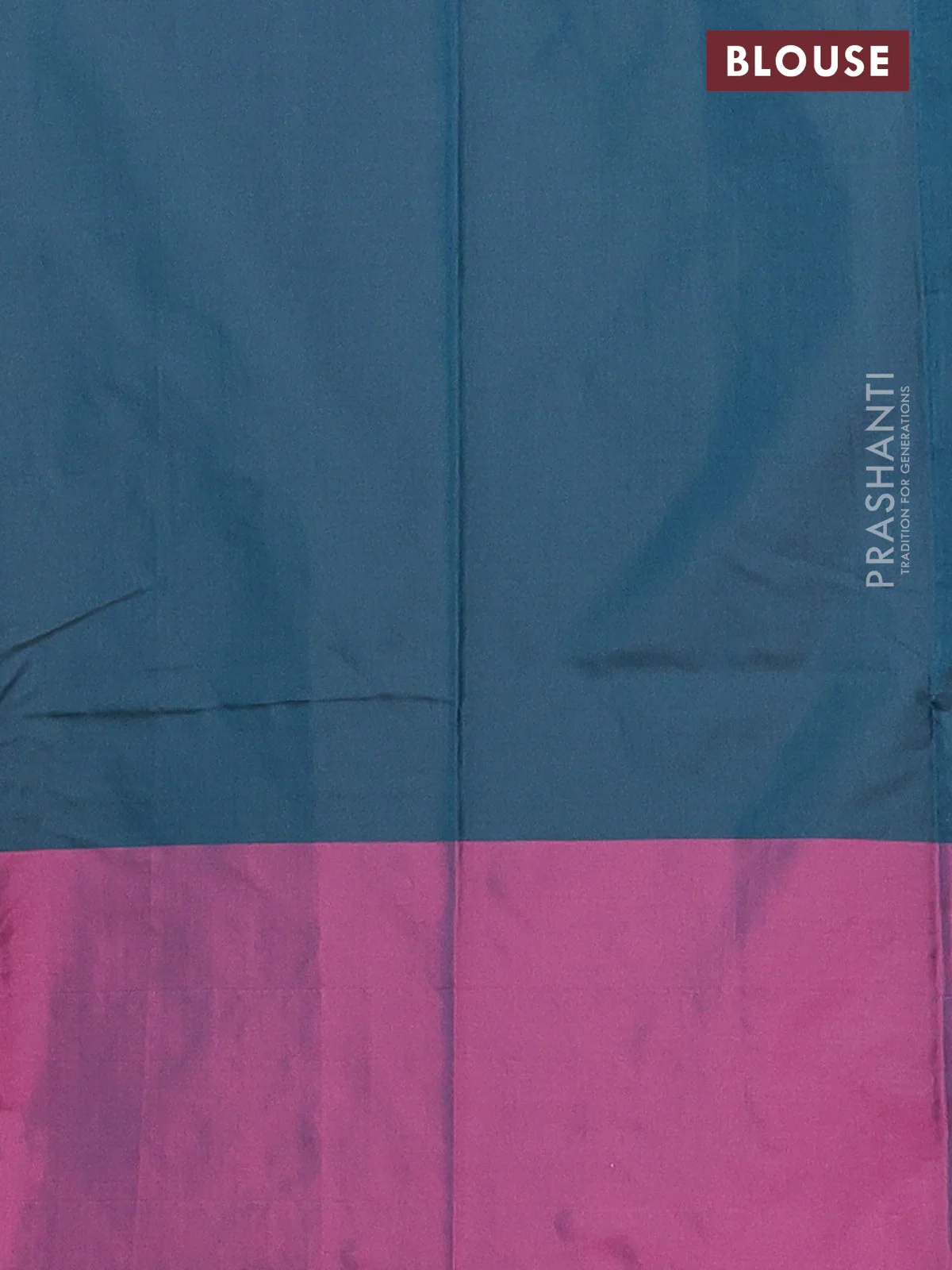 Arani semi silk saree peacock green and mauve pink with allover copper zari weaves and zari checked border - Image 4