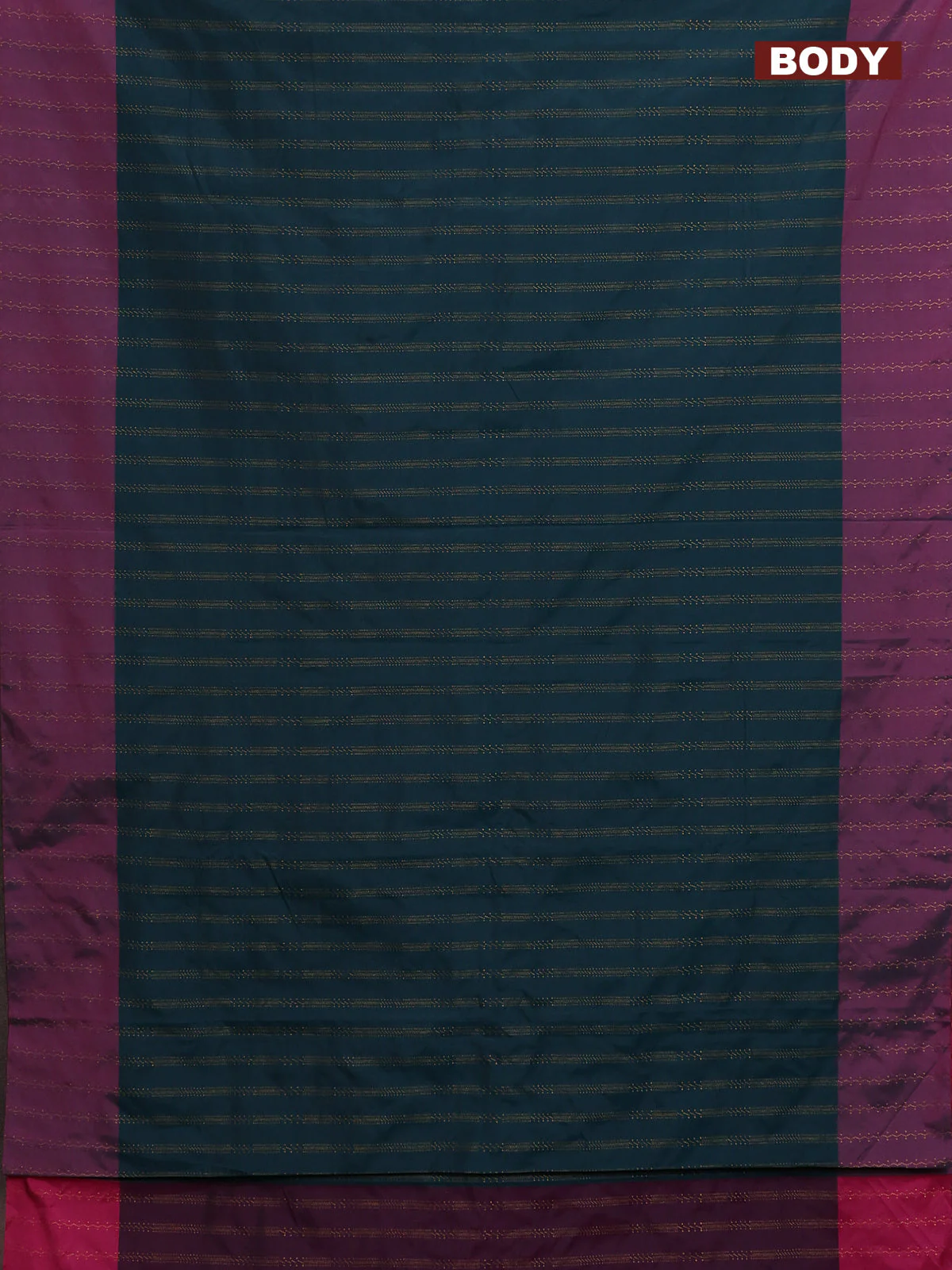 Arani semi silk saree peacock green and pink with allover zari weaves and zari woven border - Image 2