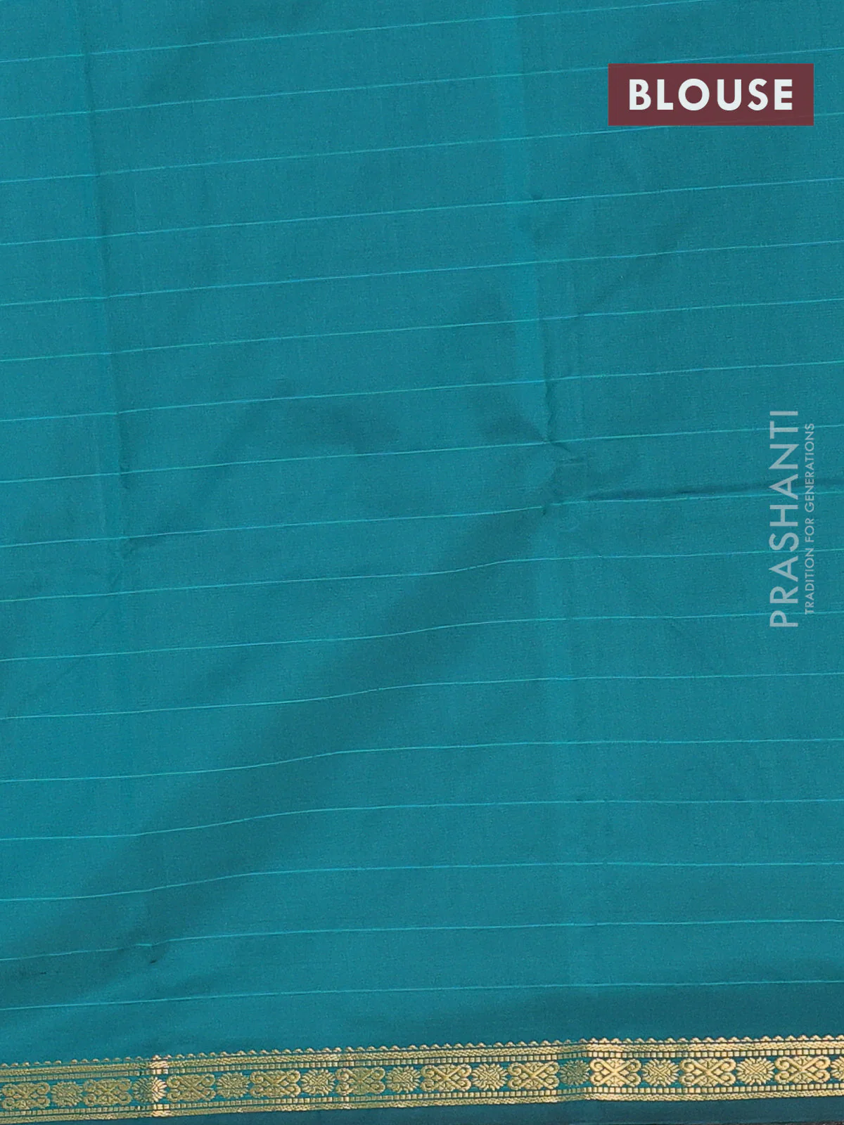 Arani semi silk saree peacock green with plain body and zari woven border - Image 4