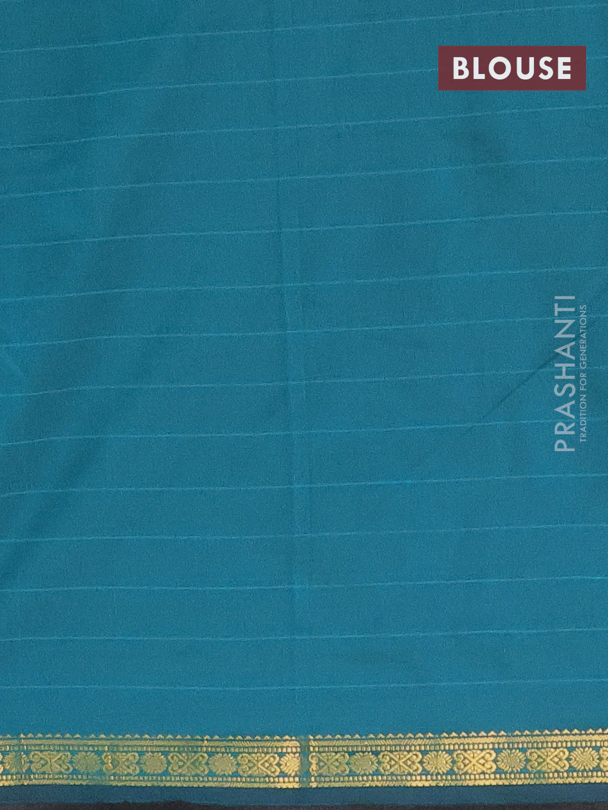 Arani semi silk saree peacock green with plain body and zari woven border - Image 4
