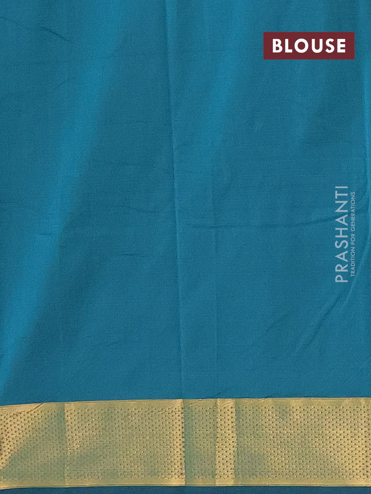 Arani semi silk saree peacock green with zari woven buttas and zari woven border - Image 4