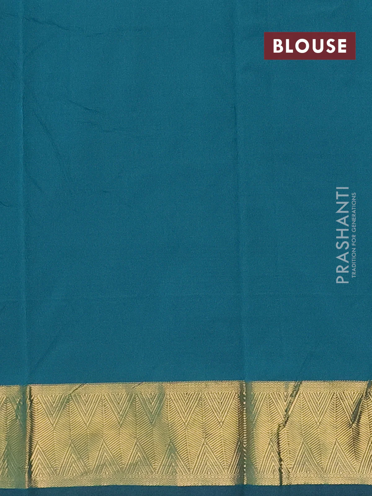 Arani semi silk saree peacock green with zari woven rudhraksha buttas and zari woven border - Image 4