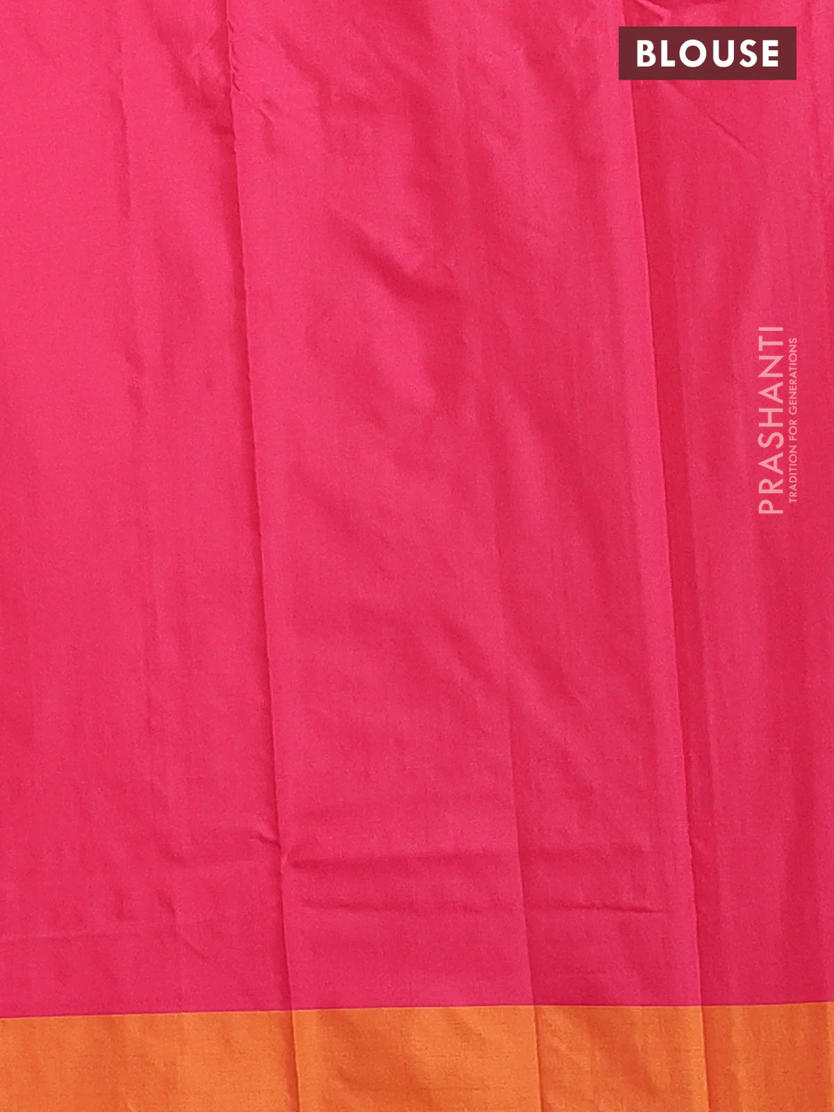 Arani semi silk saree pink and dark mustard with allover copper zari weaves and zari checked border - Image 4