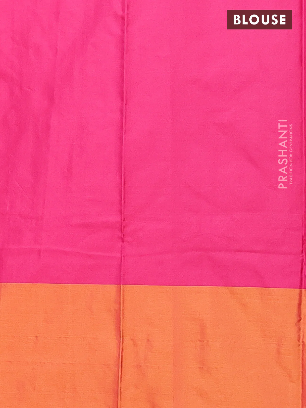 Arani semi silk saree pink and dark mustard with allover copper zari weaves and zari checked border - Image 4