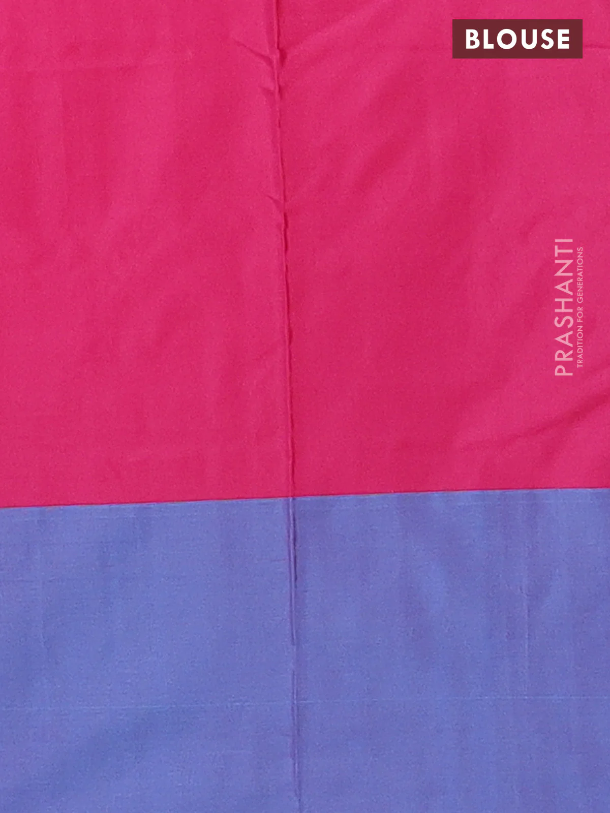 Arani semi silk saree pink and dual shade of cs blue with allover copper zari weaves and copper zari woven border - Image 4